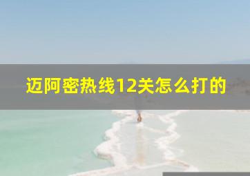 迈阿密热线12关怎么打的