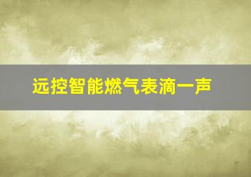 远控智能燃气表滴一声