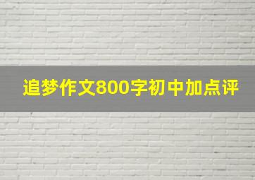 追梦作文800字初中加点评