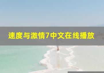 速度与激情7中文在线播放