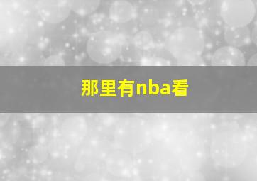 那里有nba看