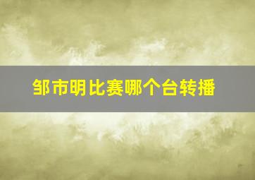 邹市明比赛哪个台转播