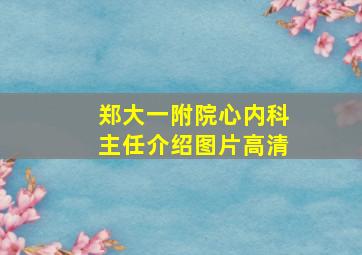 郑大一附院心内科主任介绍图片高清