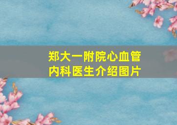 郑大一附院心血管内科医生介绍图片