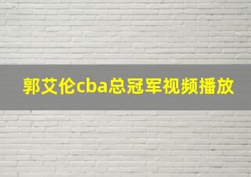 郭艾伦cba总冠军视频播放