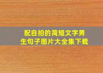 配自拍的简短文字男生句子图片大全集下载