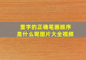 里字的正确笔画顺序是什么呢图片大全视频