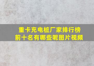 重卡充电桩厂家排行榜前十名有哪些呢图片视频