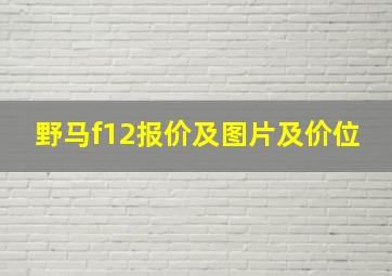 野马f12报价及图片及价位