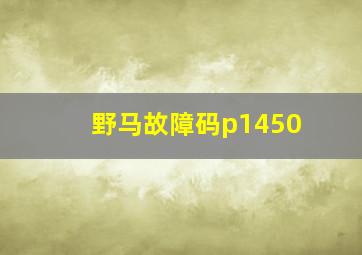 野马故障码p1450