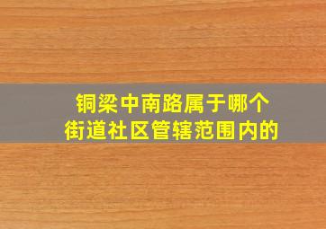 铜梁中南路属于哪个街道社区管辖范围内的