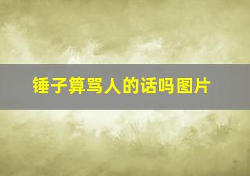 锤子算骂人的话吗图片