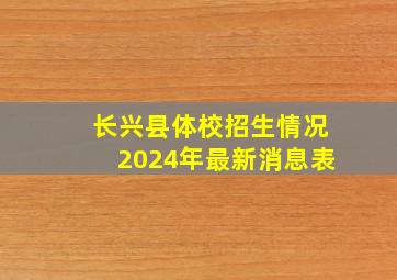 长兴县体校招生情况2024年最新消息表