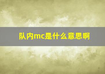 队内mc是什么意思啊