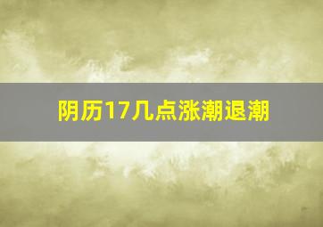 阴历17几点涨潮退潮