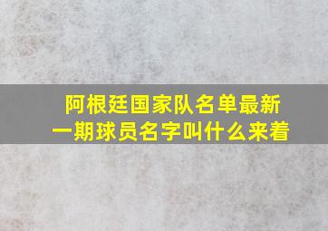 阿根廷国家队名单最新一期球员名字叫什么来着