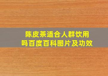 陈皮茶适合人群饮用吗百度百科图片及功效