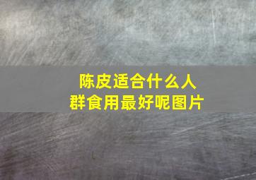 陈皮适合什么人群食用最好呢图片