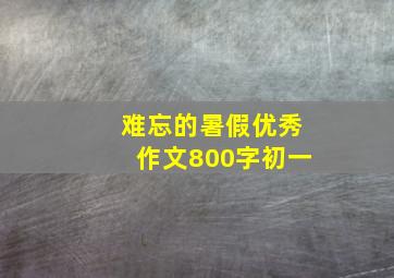 难忘的暑假优秀作文800字初一