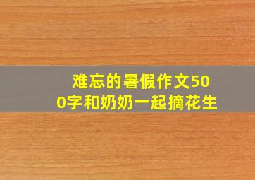 难忘的暑假作文500字和奶奶一起摘花生