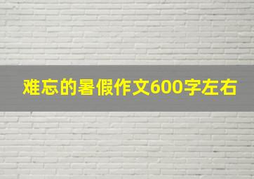 难忘的暑假作文600字左右