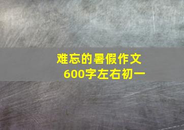 难忘的暑假作文600字左右初一