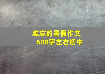 难忘的暑假作文600字左右初中