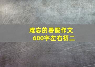 难忘的暑假作文600字左右初二