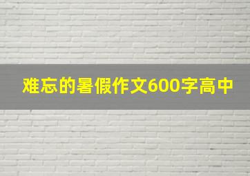 难忘的暑假作文600字高中