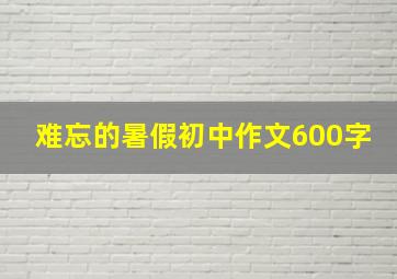 难忘的暑假初中作文600字