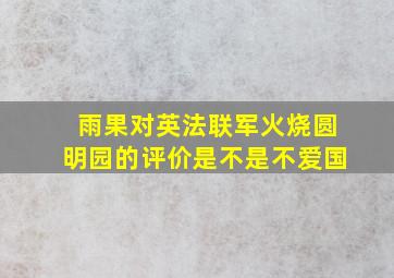 雨果对英法联军火烧圆明园的评价是不是不爱国