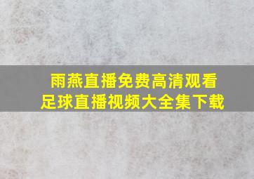 雨燕直播免费高清观看足球直播视频大全集下载