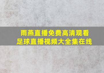 雨燕直播免费高清观看足球直播视频大全集在线