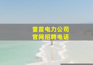 雷霆电力公司官网招聘电话