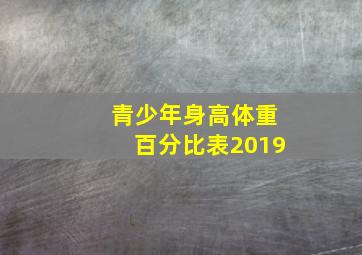 青少年身高体重百分比表2019