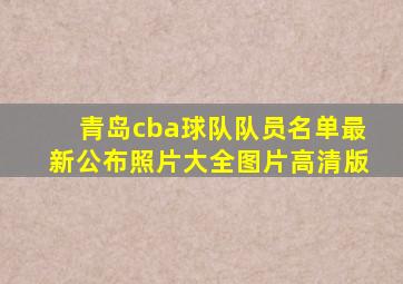 青岛cba球队队员名单最新公布照片大全图片高清版