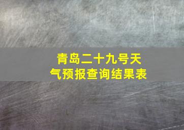 青岛二十九号天气预报查询结果表