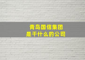 青岛国信集团是干什么的公司