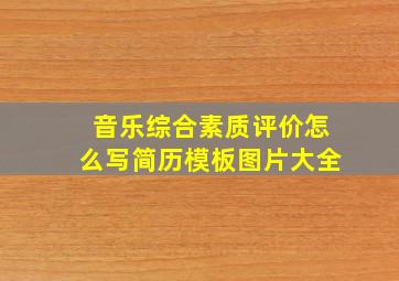 音乐综合素质评价怎么写简历模板图片大全