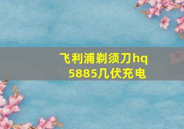 飞利浦剃须刀hq5885几伏充电