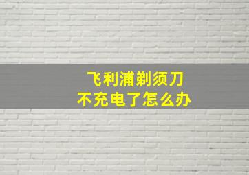 飞利浦剃须刀不充电了怎么办