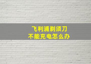 飞利浦剃须刀不能充电怎么办