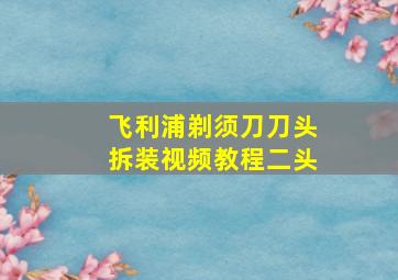 飞利浦剃须刀刀头拆装视频教程二头