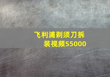 飞利浦剃须刀拆装视频S5000