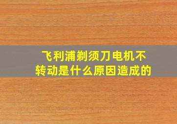 飞利浦剃须刀电机不转动是什么原因造成的