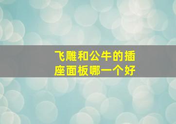 飞雕和公牛的插座面板哪一个好