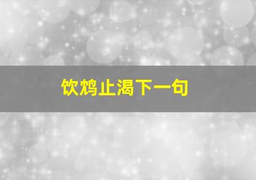 饮鸩止渴下一句