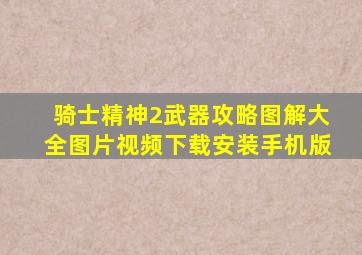 骑士精神2武器攻略图解大全图片视频下载安装手机版