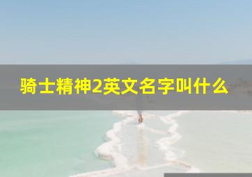 骑士精神2英文名字叫什么