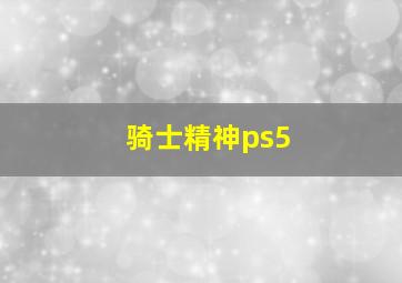 骑士精神ps5